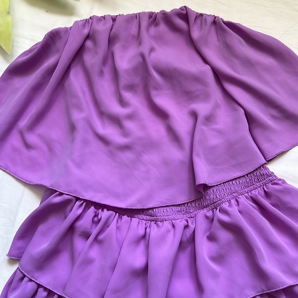 Strapless Tiered Pink Jumpsuit Romper - Picture 6 of 10